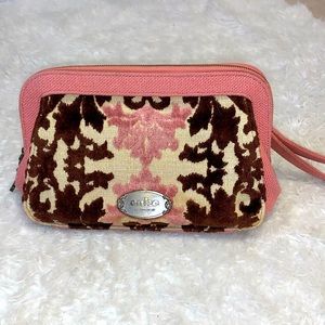 Petunia Pickle Bottom Cake Cameo Clutch Wristlet Bag Pink Brown Damask Plum Tart